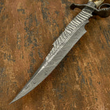 IMPACT CUSTOM DAMASCUS STAG BOWIE KNIFE