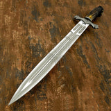 UK Custom bowie knife, Antique Stag Antler, Custom Damascus knife, Crown Antler