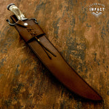 IMPACT CUSTOM DAMASCUS STAG BOWIE KNIFE