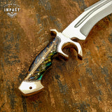 IMPACT CUSTOM BOWIE KNIFE PINE CONE RESIN HANDLE