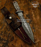 IMPACT CUSTOM DAMASCUS DAGGER KNIFE