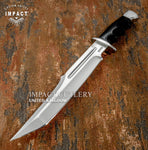 IMPACT CUTLERY CUSTOM D2 FULLER BOWIE KNIFE BULL HORN HANDLE