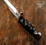 IMPACT CUTLERY CUSTOM D2 FULLER BOWIE KNIFE BULL HORN HANDLE