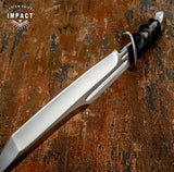 IMPACT CUTLERY CUSTOM D2 FULLER BOWIE KNIFE BULL HORN HANDLE