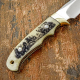 The artwork depicts a soaring eagle above and a bear moving through the forest below, forming a layered wilderness composition.