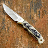 Polished brass pins and a lanyard hole secure the handle while adding warm metallic accents that complement the organic material.
