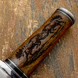 The engraving captures the tension and movement of the animals as they meet head-to-head, their muscular forms and bristled coats defined through layered linework and shading.