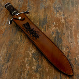 The handcrafted brown leather sheath is designed to complement the dagger’s historic character while providing reliable protection