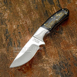 Its engraved bull horn handle, durable D2 blade, and wildlife-themed sheath make it a unique handcrafted piece that reflects the spirit of the forest while remaining a capable and compact field knife.
