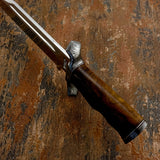 Hand forged Damascus guard and but cap