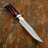 Model # 8095 "Bloodstone" A fixed-blade Survival Camping hunting knife with a polished D2 blade and a red marbled Resin handle, Buy from UK Knife store
