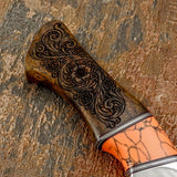 Model # 8107 "Copper Rose" Custom Engraved Bowie Knife