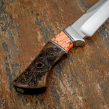 Model # 8107 "Copper Rose" Custom Engraved Bowie Knife