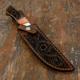 Model # 8107 "Copper Rose" Custom Engraved Bowie Knife