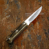 Stag Antler Handle Bushcraft Knife, D2 Blade, Custom Made by Impact Cutlery UK 