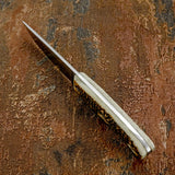 Spine view of Stag Antler Handle Skinning Knife, D2 Blade, Custom Made by Impact Cutlery UK 