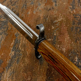 Close of Spine view of Kingsmarch UK Bowie knife, Hand Forged Damascus Guard, D2 Blade