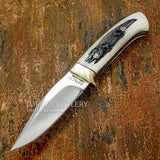 Built around a durable satin-finished D2 tool steel blade, this knife blends dependable outdoor performance with striking wildlife engraving.