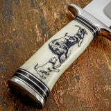 Buy UK Scrimshaw engraved Knife, UK Knife store, UK Knife dealer