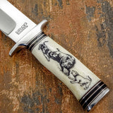 The engraving depicts a wild boar confronting hunting dogs, capturing the tension and movement of a traditional boar hunt.