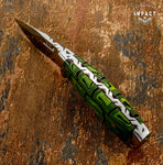 MPACT CUTLERY RARE CUSTOM D2 FULL TANG SKINNING KNIFE CANVAS MICARTA HANDLE