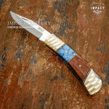 IMPACT CUTLERY CUSTOM FOLDING POCKET KNIFE | LOCK BACK HAND MADE