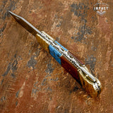 IMPACT CUTLERY CUSTOM FOLDING POCKET KNIFE | LOCK BACK HAND MADE