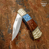 IMPACT CUTLERY CUSTOM FOLDING POCKET KNIFE | LOCK BACK HAND MADE