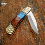 IMPACT CUTLERY CUSTOM FOLDING POCKET KNIFE | LOCK BACK HAND MADE