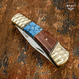 IMPACT CUTLERY CUSTOM FOLDING POCKET KNIFE | LOCK BACK HAND MADE