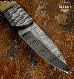IMPACT CUTLERY CUSTOM DAMASCUS FOLDING POCKET KNIFE | LOCK BACK
