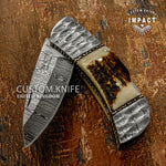 IMPACT CUTLERY CUSTOM DAMASCUS FOLDING POCKET KNIFE | LOCK BACK