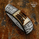 IMPACT CUTLERY CUSTOM DAMASCUS FOLDING POCKET KNIFE | LOCK BACK