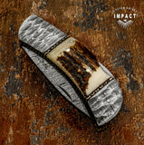 IMPACT CUTLERY CUSTOM DAMASCUS FOLDING POCKET KNIFE | LOCK BACK