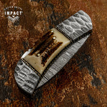 IMPACT CUTLERY CUSTOM DAMASCUS FOLDING POCKET KNIFE | LOCK BACK
