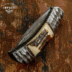 IMPACT CUTLERY CUSTOM DAMASCUS FOLDING POCKET KNIFE | LOCK BACK