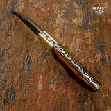 CUSTOM DAMASCUS FOLDING POCKET KNIFE HAND MADE BY IMPACT CUTLERY