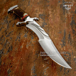 MPACT CUTLERY CUSTOM D2 TOOL STEEL BOWIE KNIFE BONE STAG HANDLE