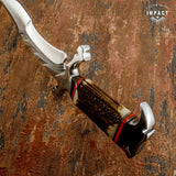 MPACT CUTLERY CUSTOM D2 TOOL STEEL BOWIE KNIFE BONE STAG HANDLE