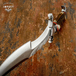 MPACT CUTLERY CUSTOM D2 TOOL STEEL BOWIE KNIFE BONE STAG HANDLE
