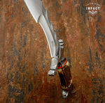 MPACT CUTLERY CUSTOM D2 TOOL STEEL BOWIE KNIFE BONE STAG HANDLE