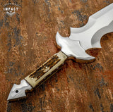 IMPACT CUTLERY CUSTOM D2 ART FULL TANG DAGGER KNIFE