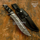 Custom DAMASCUS BOWIE knife, buy uk knife, uk knife seller, uk knife store, uk knife dealer