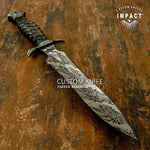 IMPACT CUTLERY UK CUSTOM DAMASCUS ART DAGGER KNIFE