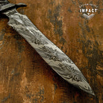 IMPACT CUTLERY UK CUSTOM DAMASCUS ART DAGGER KNIFE