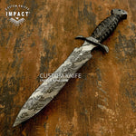 IMPACT CUTLERY UK CUSTOM DAMASCUS ART DAGGER KNIFE
