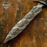 IMPACT CUTLERY UK CUSTOM DAMASCUS ART DAGGER KNIFE
