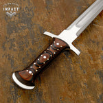 IMPACT CUTLERY RARE CUSTOM FULL TANG SHORT SWORD FULLER DAGGER KNIFE MICARTA