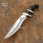 IMPACT CUTLERY RARE CUSTOM FULL TANG SUB HILTED BOWIE KNIFE | WENGE WOOD HANDLE