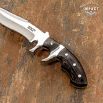 IMPACT CUTLERY RARE CUSTOM FULL TANG SUB HILTED BOWIE KNIFE | WENGE WOOD HANDLE
